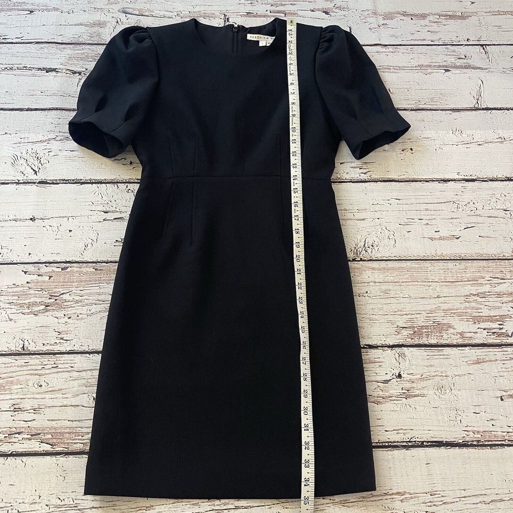Veronica Beard Meadow Puff Sleeve Minidress Size 2 Black - Picture 6 of 13